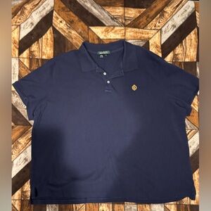 Ralph Lauren Navy Polo Button-Down with Gold Crest